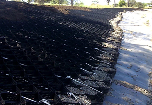 Roadgrid & Soil Stabilization effectively holds slope cover materials in place