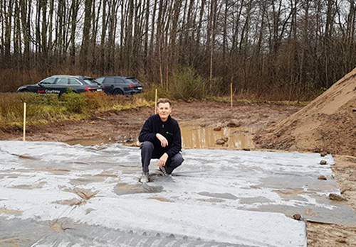 Geotextile on top of surface