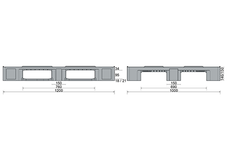 Plastic pallet IP-CS-3- 1200x1000