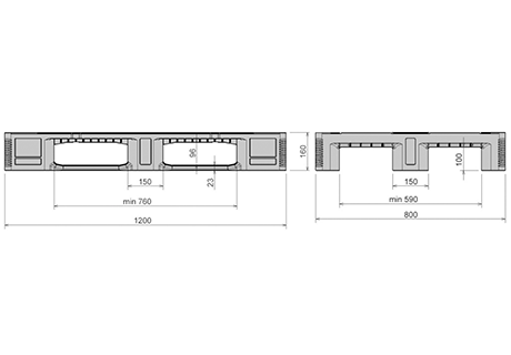 Plastic pallet IP-CR-1- 1200x800