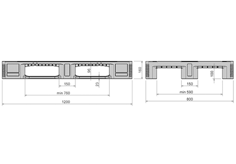 Plastic pallet IP-CR-1- 1200x800