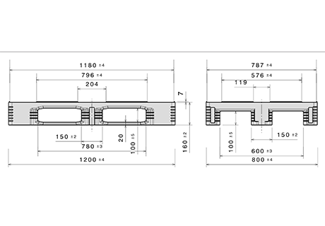 Plastic pallet IP-TC-1- 1200x800GR