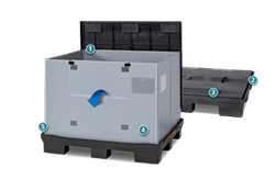 Pallet container 1200x1000x990 mm System-1210KL