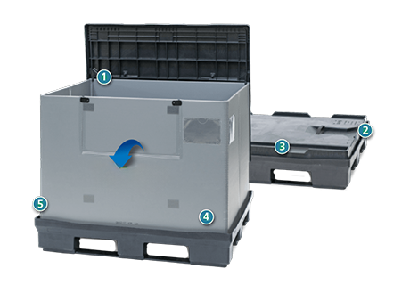 Pallet container 1200x1000x990 mm System H-1210